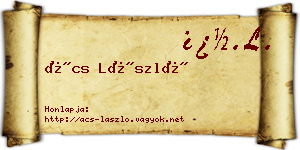 Ács László névjegykártya